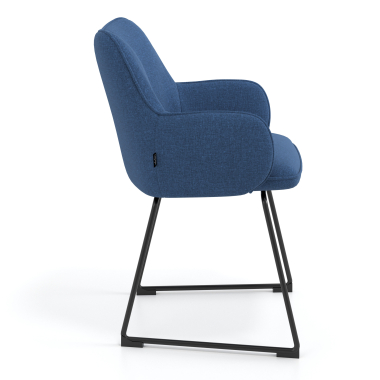 silla de visita azul estructura patin tela brazos tapizados 3