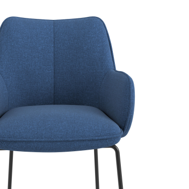 silla de visita azul estructura patin tela brazos tapizados 5