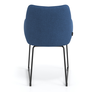 silla de visita azul estructura patin tela brazos tapizados 6