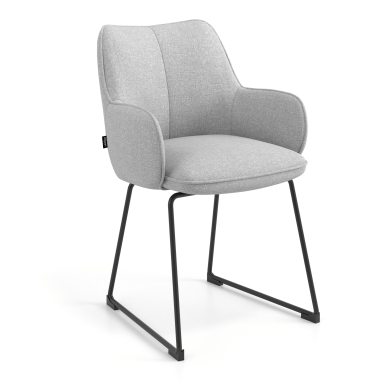 silla de visita gris estructura patin tela brazos tapizados 1