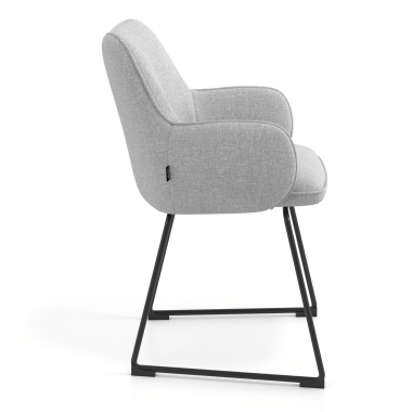 silla de visita gris estructura patin tela brazos tapizados 3