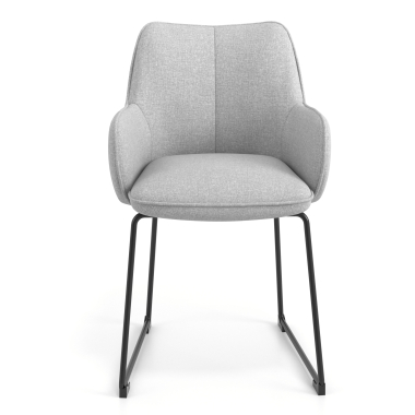 silla de visita gris estructura patin tela brazos tapizados 4