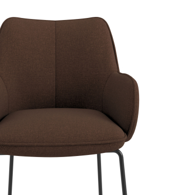 silla de visita marron estructura patin tela brazos tapizados 5