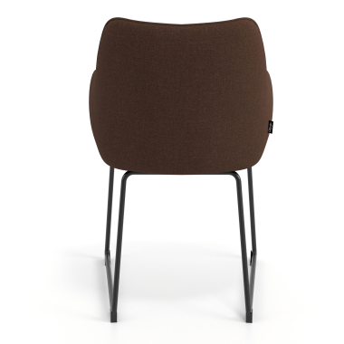 silla de visita marron estructura patin tela brazos tapizados 6