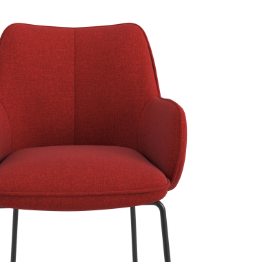 silla de visita rojo estructura patin tela brazos tapizados 5