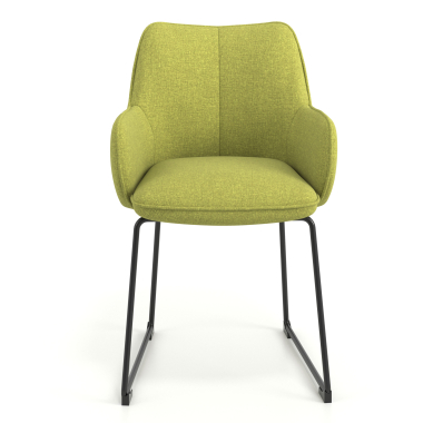 silla de visita verde estructura patin tela brazos tapizados 4