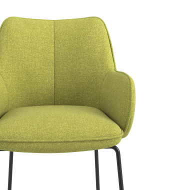 silla de visita verde estructura patin tela brazos tapizados 5