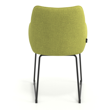 silla de visita verde estructura patin tela brazos tapizados 6