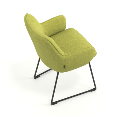 silla de visita verde estructura patin tela brazos tapizados 7