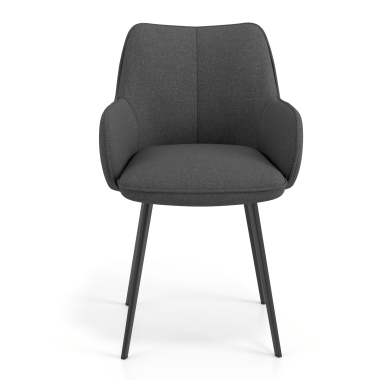 silla de visita negro antracita 4 patas tela brazos tapizados 4