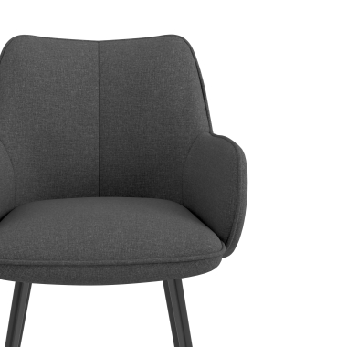 silla de visita negro antracita 4 patas tela brazos tapizados 5