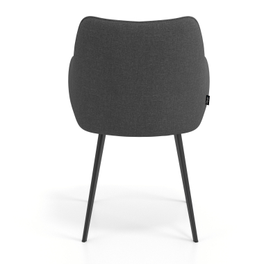 silla de visita negro antracita 4 patas tela brazos tapizados 6