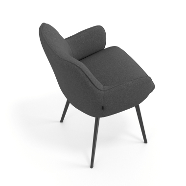 silla de visita negro antracita 4 patas tela brazos tapizados 7