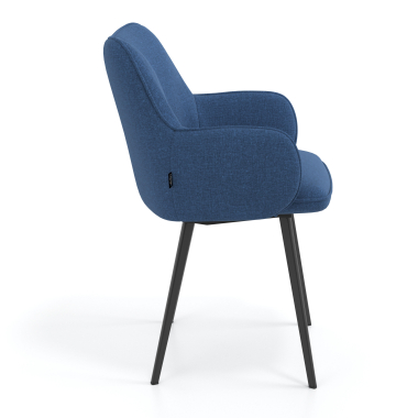 silla de visita negro azul 4 patas tela brazos tapizados 3