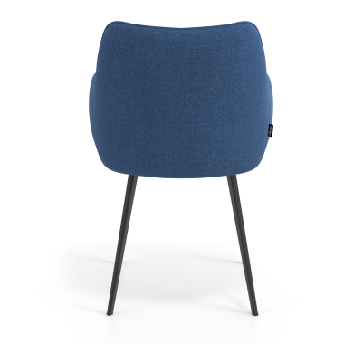 silla de visita negro azul 4 patas tela brazos tapizados 6