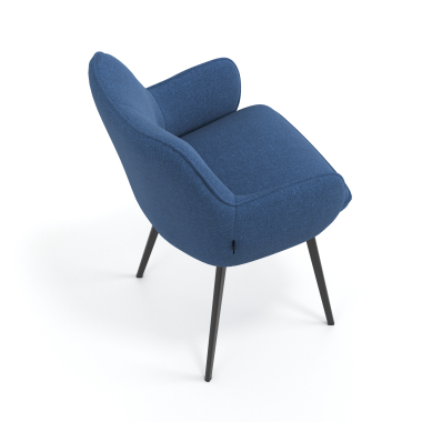 silla de visita negro azul 4 patas tela brazos tapizados 7