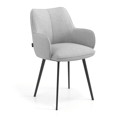 silla de visita negro gris 4 patas tela brazos tapizados 1