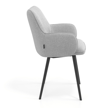 silla de visita negro gris 4 patas tela brazos tapizados 3