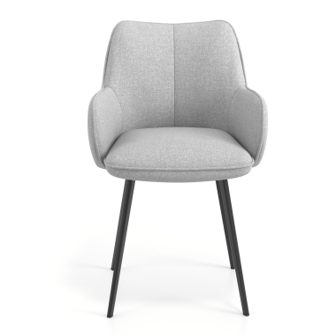 silla de visita negro gris 4 patas tela brazos tapizados 4