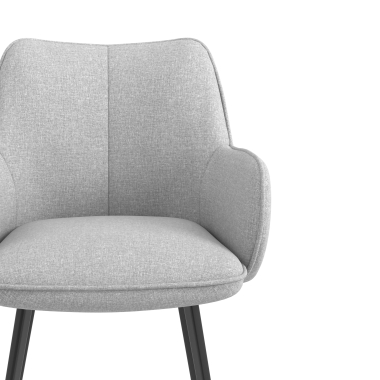 silla de visita negro gris 4 patas tela brazos tapizados 5