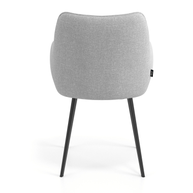 silla de visita negro gris 4 patas tela brazos tapizados 6