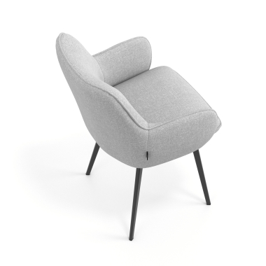 silla de visita negro gris 4 patas tela brazos tapizados 7