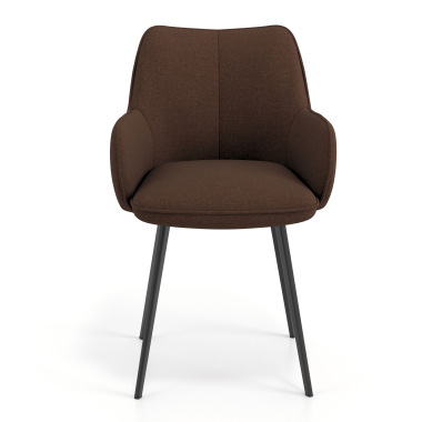 silla de visita negro marron 4 patas tela brazos tapizados 4
