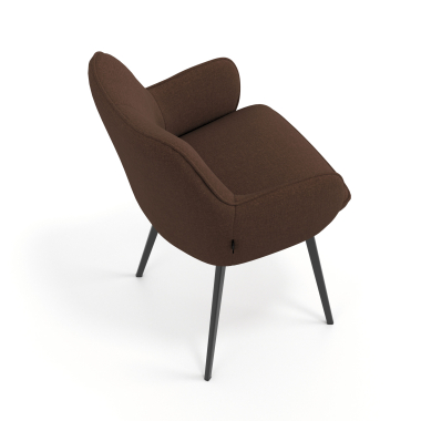silla de visita negro marron 4 patas tela brazos tapizados 7