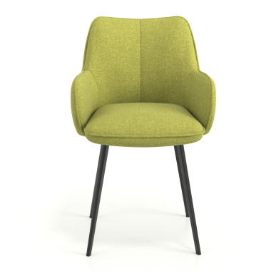 silla de visita negro verde 4 patas tela brazos tapizados 4