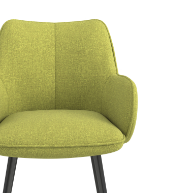 silla de visita negro verde 4 patas tela brazos tapizados 5