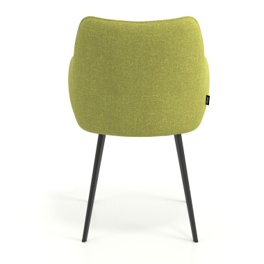 silla de visita negro verde 4 patas tela brazos tapizados 6