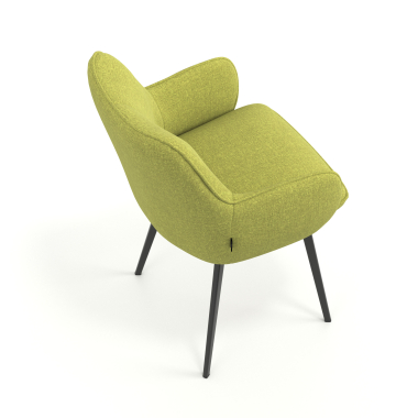 silla de visita negro verde 4 patas tela brazos tapizados 7