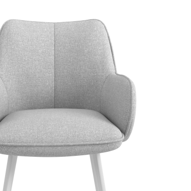 silla de visita blanco gris 4 patas tela brazos tapizados 5
