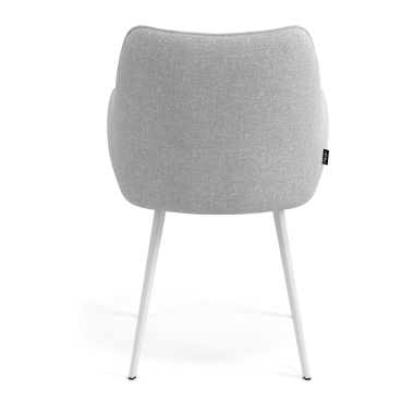 silla de visita blanco gris 4 patas tela brazos tapizados 6