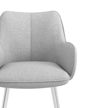 silla de visita cromado gris 4 patas tela brazos tapizados 5