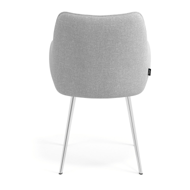 silla de visita cromado gris 4 patas tela brazos tapizados 6
