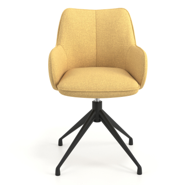 silla de reuniones negro amarillo giratoria tela brazos tapizados 4