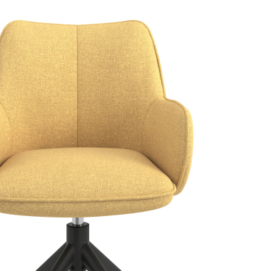 silla de reuniones negro amarillo giratoria tela brazos tapizados 5