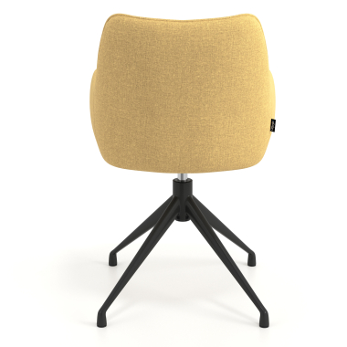 silla de reuniones negro amarillo giratoria tela brazos tapizados 6