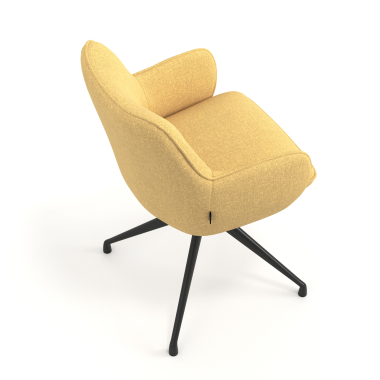 silla de reuniones negro amarillo giratoria tela brazos tapizados 7
