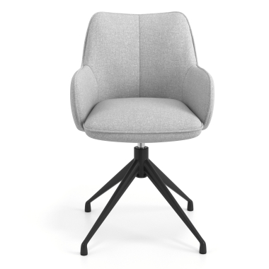 silla de reuniones negro gris giratoria tela brazos tapizados 4