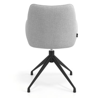 silla de reuniones negro gris giratoria tela brazos tapizados 6