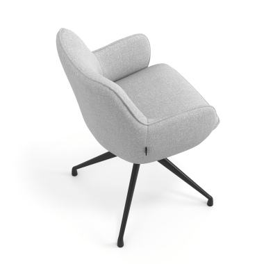 silla de reuniones negro gris giratoria tela brazos tapizados 7