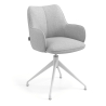 Silla de reuniones tapizada Nora, base de aluminio