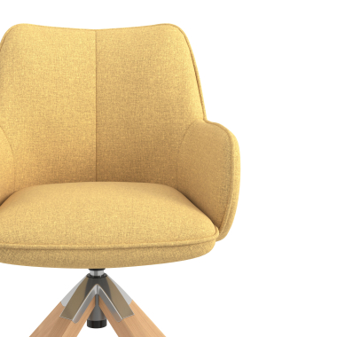 silla de reuniones amarillo giratoria madera tela brazos tapizados 5