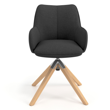 silla de reuniones antracita giratoria madera tela brazos tapizados 4