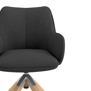 silla de reuniones antracita giratoria madera tela brazos tapizados 5