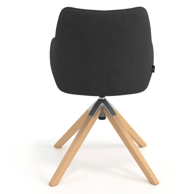 silla de reuniones antracita giratoria madera tela brazos tapizados 6