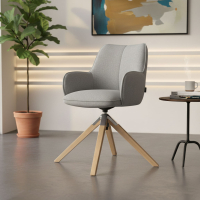 Silla de reuniones Nora, base de madera giratoria