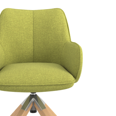 silla de reuniones verde giratoria madera tela brazos tapizados 5